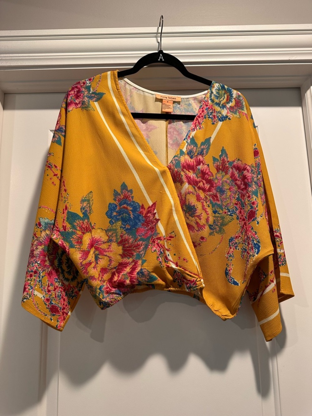 Flying Tomato Top Boho Floral Shirt Women’s V Neck Flowy Blouse Multicolor M